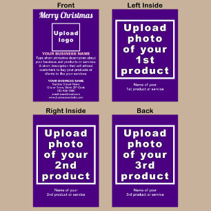 Business Christmas Purple Folded Greeting Card