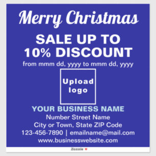 Business Christmas Sale on Blue Vinyl Sticker