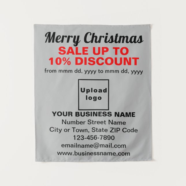 Business Christmas Sale on Grey Tapestry (Front)