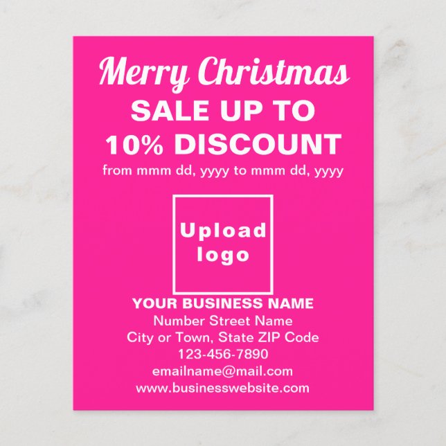 Business Christmas Sale on Pink Flyer (Front)