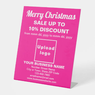 Business Christmas Sale on Pink Pedestal Sign