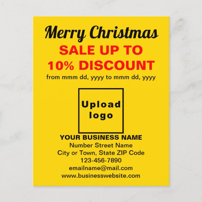 Business Christmas Sale on Yellow Flyer (Front)