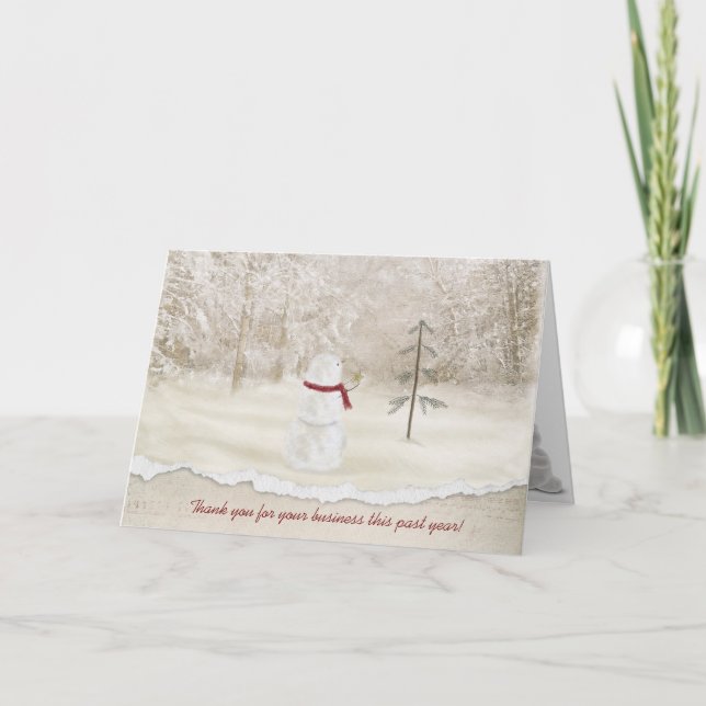 Business Christmas Thank You with snowman Card (Front)