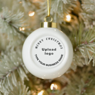 Business Christmas White Ceramic Ball Christmas Ornament