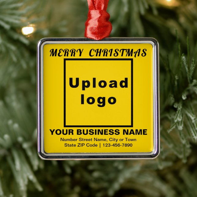 Business Christmas Yellow Square Ornament (Tree)
