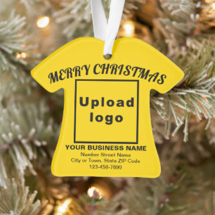 Business Christmas Yellow T-Shirt Shape Acrylic Ornament