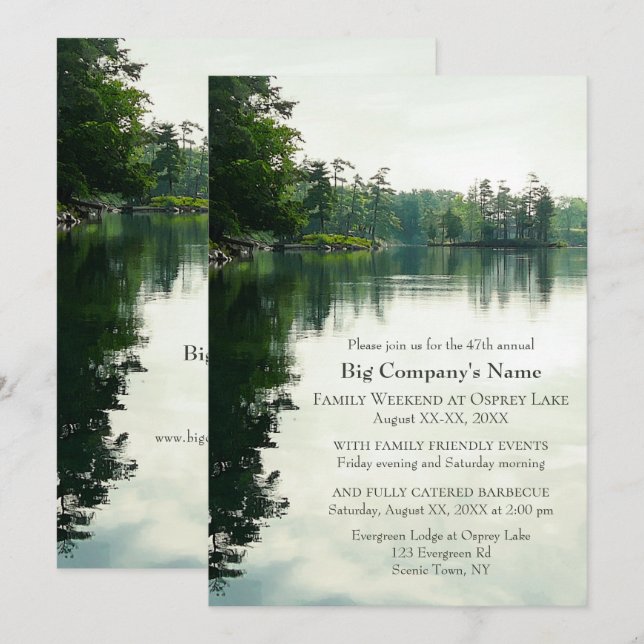 Business Church Family Retreat Weekend at the lake Invitation (Front/Back)