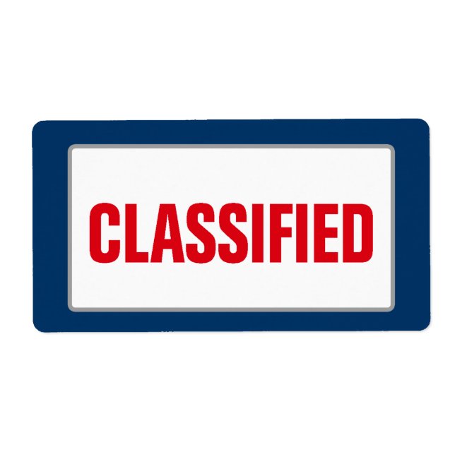 Business CLASSIFIED Label (Large) (Front)