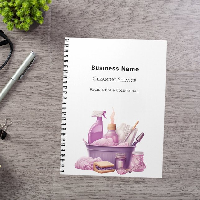 Business cleaning service pink notebook (Creator Uploaded)