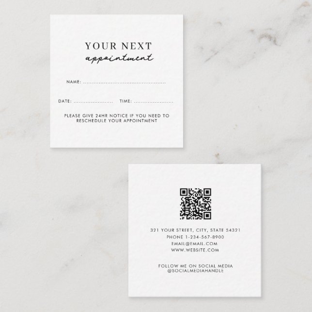Business Client Appointment Card Professional (Front/Back)