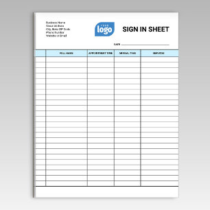 Business Client Sign In Sheet Template Notepad