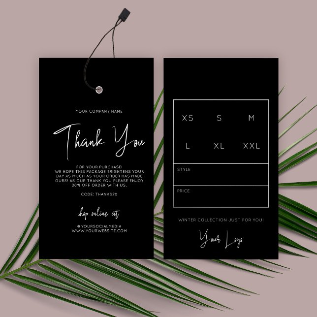 Business Clothing Thank You Logo Label Hang Tag (Creator Uploaded)