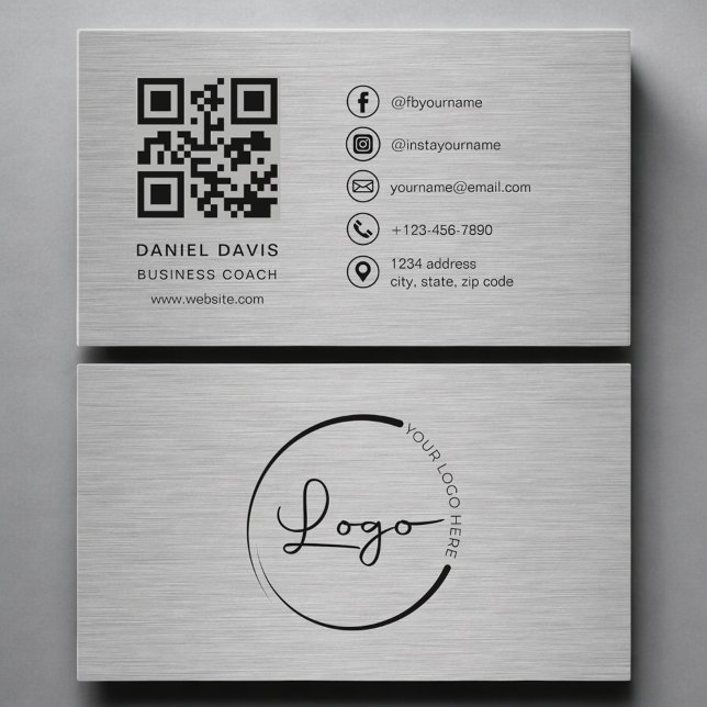 Business Coach Metal QR Code Card (Creator Uploaded)