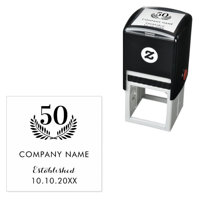 Business comapany name established year self-inking stamp (In Situ)