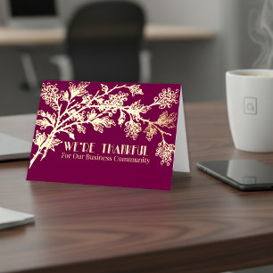 Business Community Thanksgiving — Thankful For You Foil Holiday Card