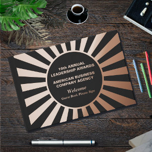 Business Company Awards Rose Gold Personalised Guest Book