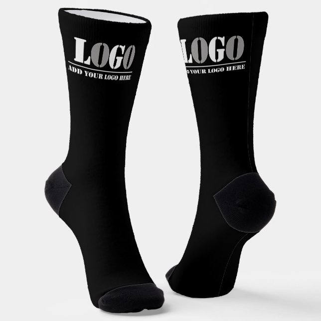 Business Company Black Create Your Own Picture   Socks (Angled)