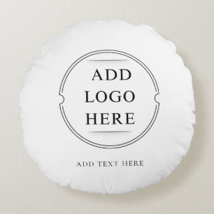 Business Company Brand Logo Text Promotional Round Cushion