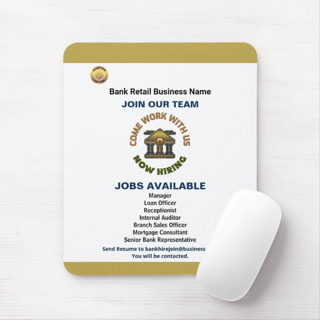Business Company Corporate Logo Jobs Personalise Mouse Pad (With Mouse)