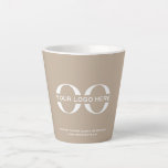 Business Company Corporate Logo Minimalist Beige Latte Mug<br><div class="desc">A simple custom beige business template in a modern minimalist style that can easily be updated with your company logo and text. Designed with a horizontal logo banner image (2560 x 1440 px), you can customise by changing the text and image using the fields provided, or use the "message" button...</div>