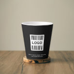 Business Company Corporate Logo Minimalist Black Latte Mug<br><div class="desc">A simple custom black business template in a modern minimalist style that can easily be updated with your company logo and text. Designed with a square logo image (3000 x 3000 px), you can customise by changing the text and image using the fields provided, or use the "message" button to...</div>