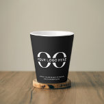 Business Company Corporate Logo Minimalist Latte Mug<br><div class="desc">A simple custom black business template in a modern minimalist style that can easily be updated with your company logo and text. Designed with a horizontal logo banner image (2560 x 1440 px), you can customise by changing the text and image using the fields provided, or use the "message" button...</div>