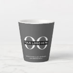 Business Company Corporate Logo Minimalist Latte Mug<br><div class="desc">A simple custom black business template in a modern minimalist style that can easily be updated with your company logo and text. Designed with a horizontal logo banner image (2560 x 1440 px), you can customise by changing the text and image using the fields provided, or use the "message" button...</div>