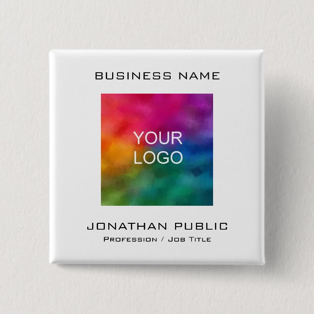 Business Company Corporate Logo Text Template 15 Cm Square Badge (Front)