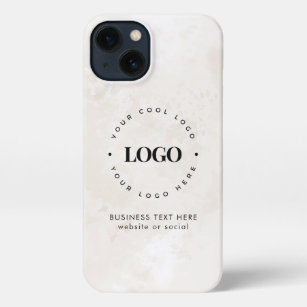 Business Company Custom Logo & Text Chic Marble    iPhone 13 Case
