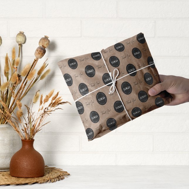 Business Company Custom Logo Thank You Kraft Look  Tissue Paper (Creator Uploaded)
