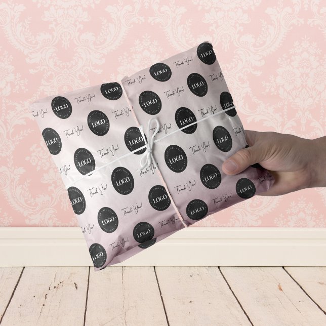 Business Company Custom Logo Thank You Rose Gold Tissue Paper (Creator Uploaded)