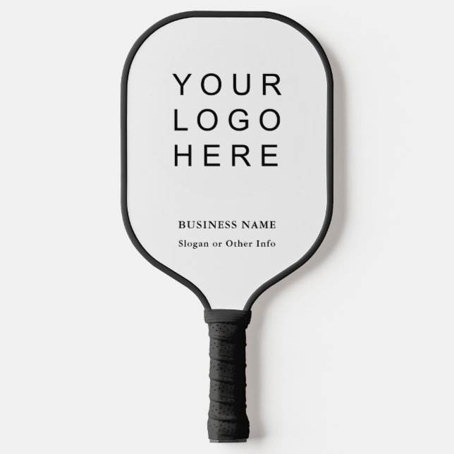 Business Company Logo Black and White Pickleball Paddle (Front)
