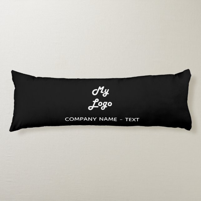 Business company logo black white elegant body cushion (Front)