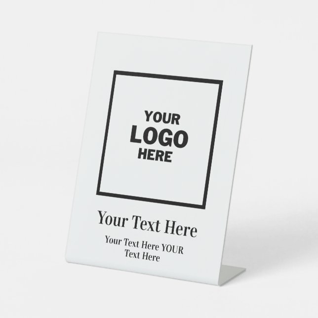 Business company logo brand pedestal sign (Front)