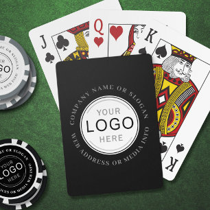 Business Company Logo Brand Photo Black Modern Playing Cards