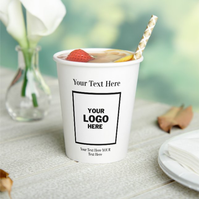 Business Company logo Branded  Paper Cups (Insitu)