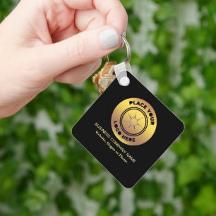 Business Company Logo Branding Gold Custom   Key Ring