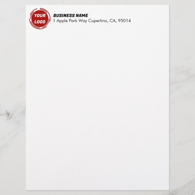 Business Company Logo CUSTOM Letterhead (Front)