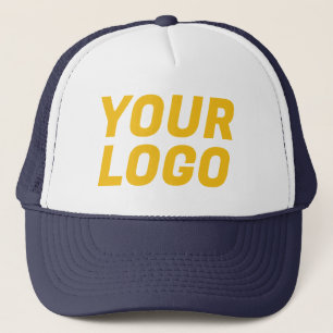 Business Company Logo CUSTOM Navy & Gold Trucker Hat