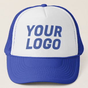 Business Company Logo CUSTOMIZABLE Blue Trucker Hat