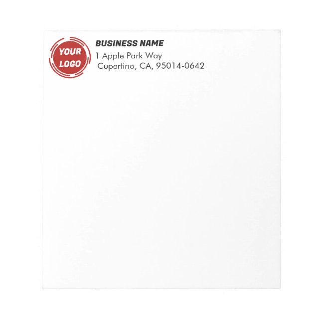 Business Company Logo CUSTOMIZABLE  Notepad (Front)