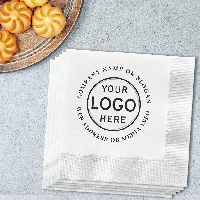 Business Company Logo or Brand Modern Minimal Napkin (Several styles to choose from.)