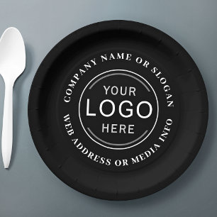 Business Company Logo or Brand Modern Professional Paper Plate