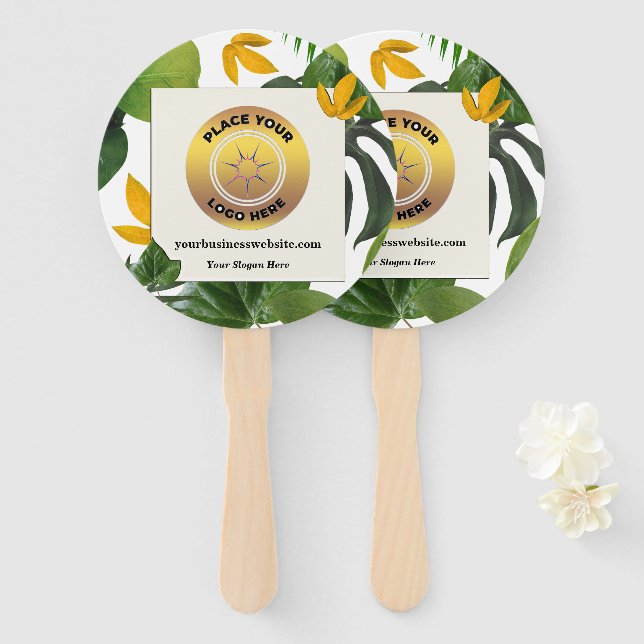 Business Company Logo Promotional Brand Custom  Hand Fan (Front and Back)