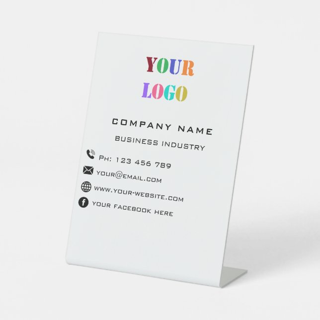 Business Company Logo Promotional Personalised - Pedestal Sign (Front)