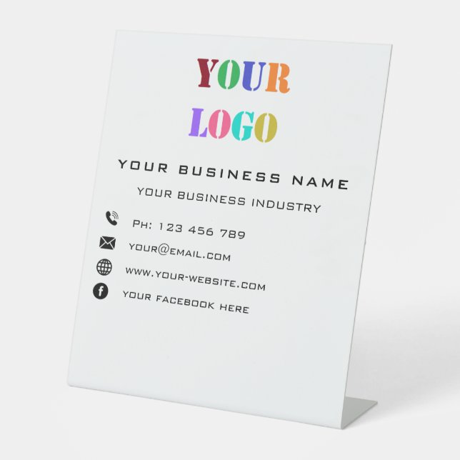 Business Company Logo Promotional Personalised Pedestal Sign (Front)