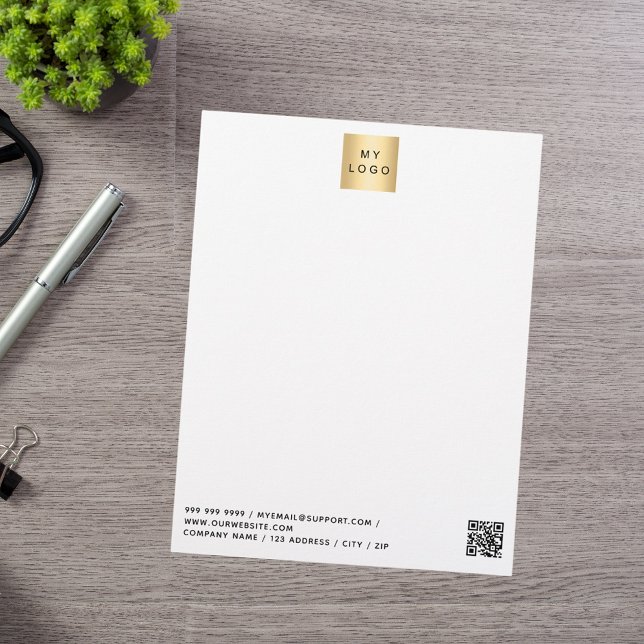 Business company logo QR code brand colour Custom Letterhead (Creator Uploaded)