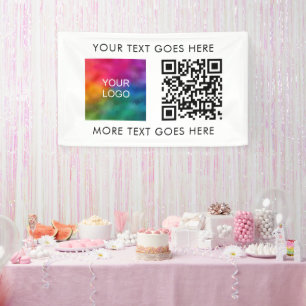 Business Company Logo QR Code Modern Elegant Best Banner