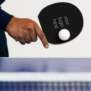 Business Company Logo Table Tennis Black Ping Pong Paddle