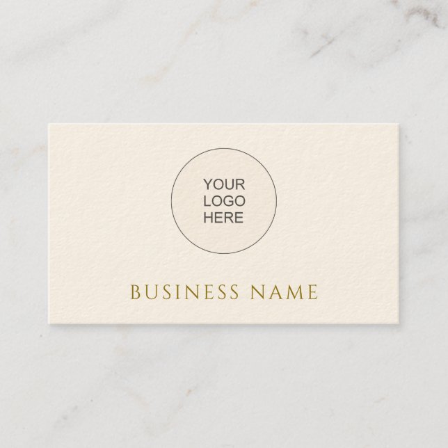 Business Company Logo Template Gold Look Text Business Card (Front)